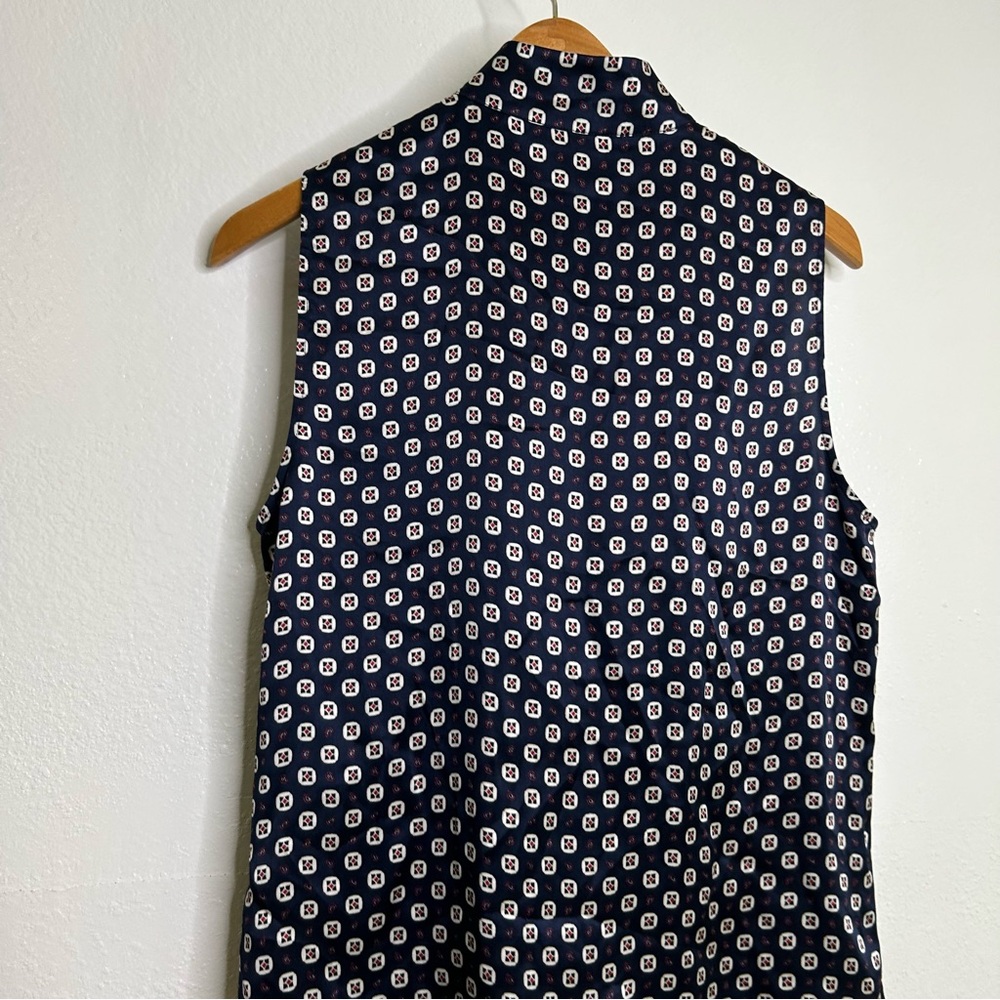 FRAME 100% Silk Navy Button Down Lightweight Tank Top Blouse Size Small - Picture 7 of 11